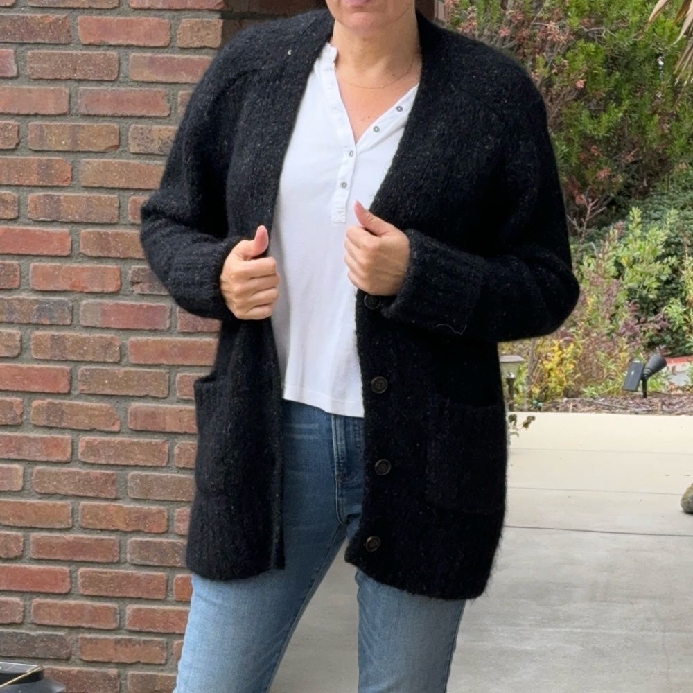Black button cardigan banana republic